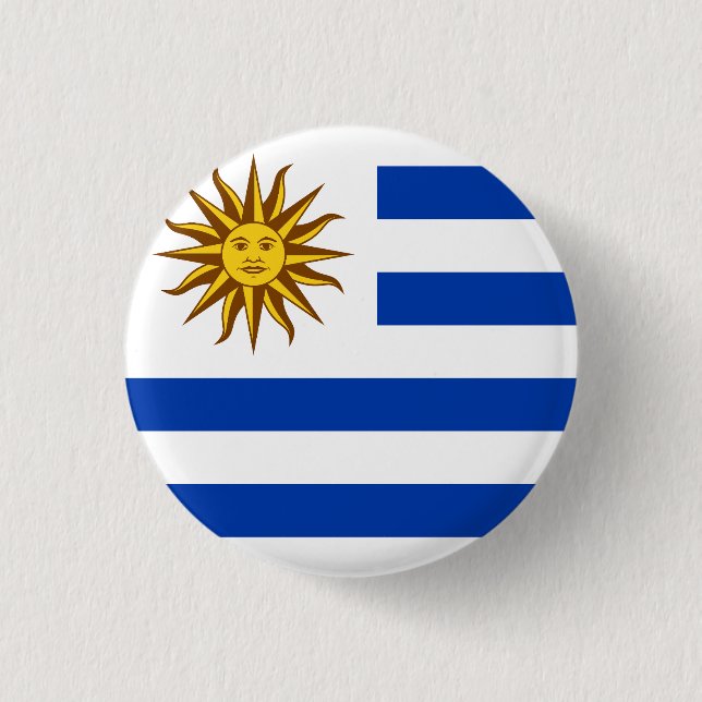 Badge Rond 2,50 Cm Drapeau de l'Uruguay (Devant)