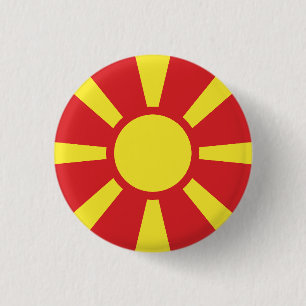 Badge Rond 2,50 Cm Drapeau de Macédoine du Nord