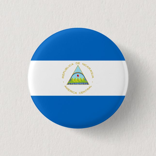 Badge Rond 2,50 Cm Drapeau de Managua, Drapeau du Nicaragua (Devant)