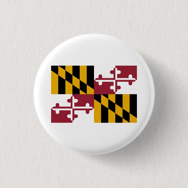 Badge Rond 2,50 Cm Drapeau de Marylander, Drapeau du Maryland (Devant)