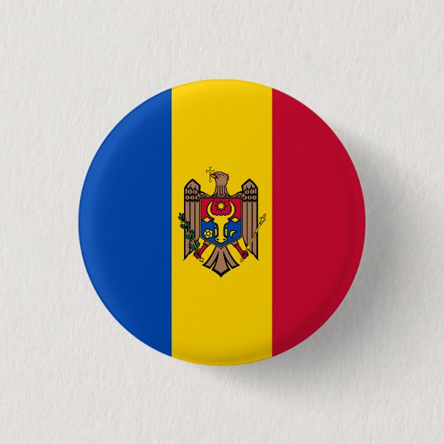 Badge Rond 2,50 Cm Drapeau de Moldavie (Devant)