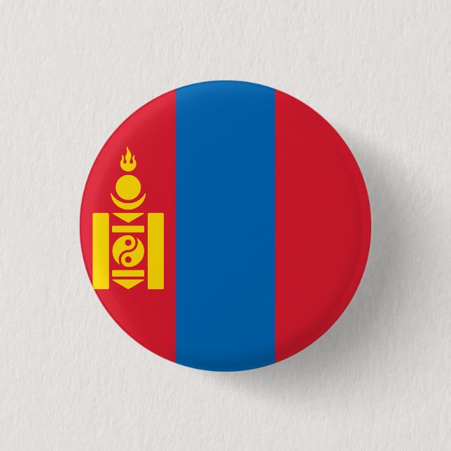 Badge Rond 2,50 Cm Drapeau de Mongolie (Devant)