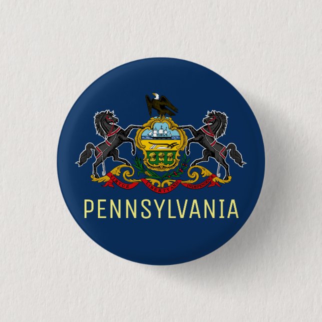 Badge Rond 2,50 Cm Drapeau de Pennsylvanie (Devant)