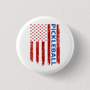 Badge Rond 2,50 Cm Drapeau de Pickleball - En train de jouer au Pickl