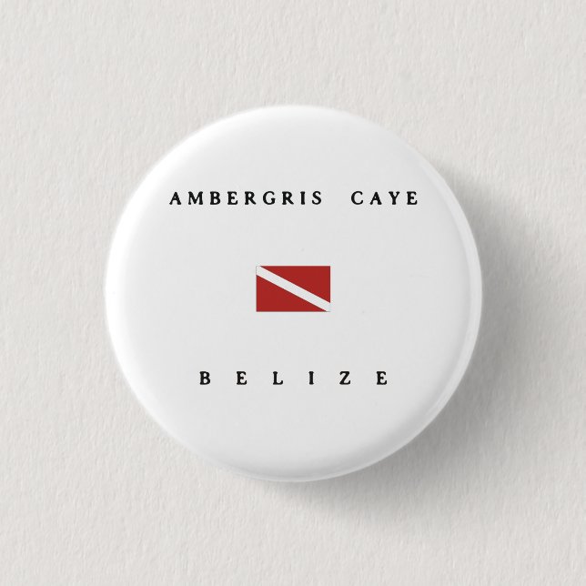 Badge Rond 2,50 Cm Drapeau de piqué de scaphandre de Caye Belize (Devant)