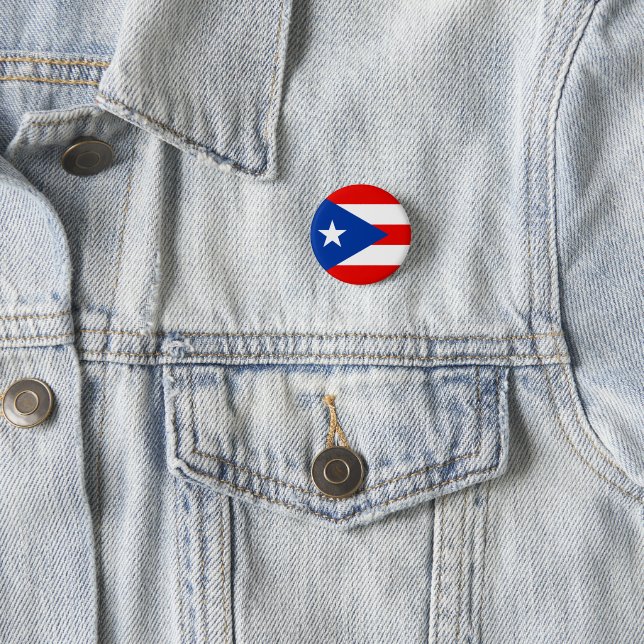 Badge Rond 2,50 Cm Drapeau de Porto Rico (En situation)