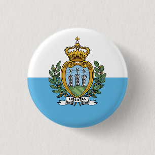 Badge Rond 2,50 Cm Drapeau de Saint-Marin