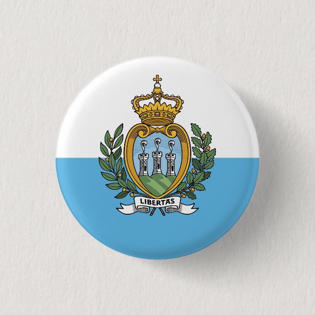 Badge Rond 2,50 Cm Drapeau de Saint-Marin (Devant)