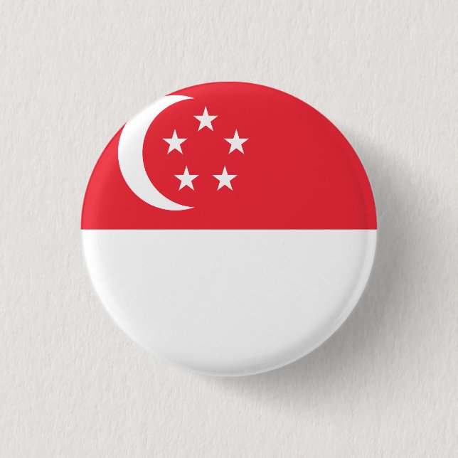 Badge Rond 2,50 Cm Drapeau de Singapour (Devant)