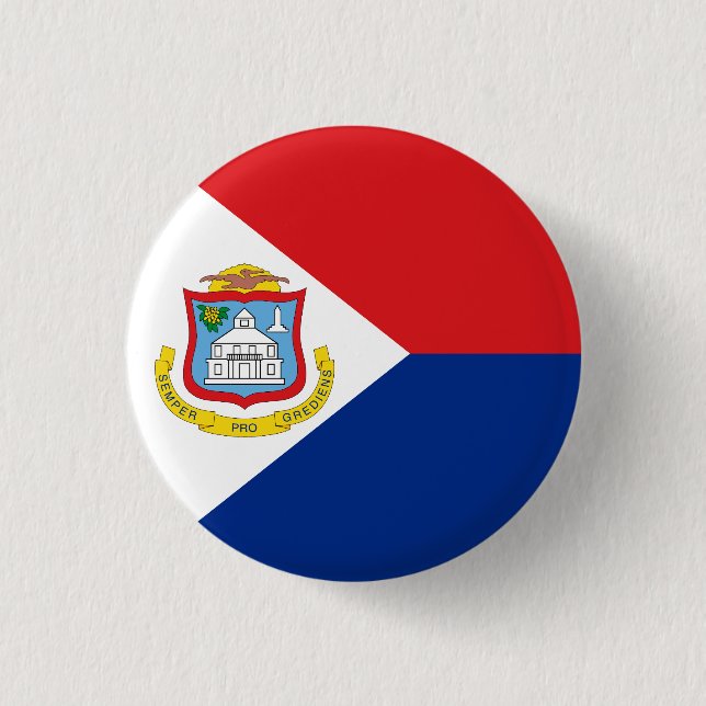 Badge Rond 2,50 Cm Drapeau de Sint Maarten (Devant)