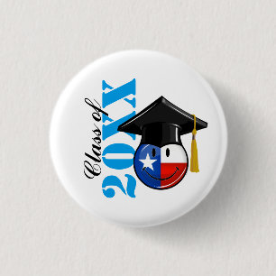 Badge Rond 2,50 Cm Drapeau de sourire de diplômé fier du Texas