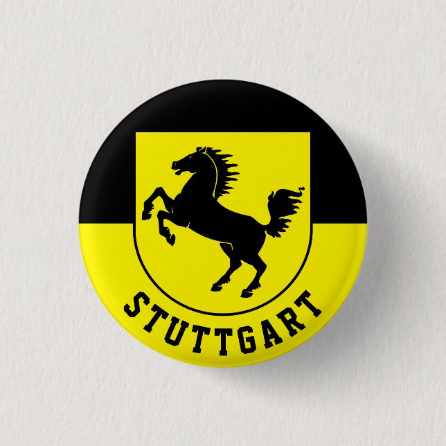 Badge Rond 2,50 Cm Drapeau de Stuttgart (Allemagne) (Devant)