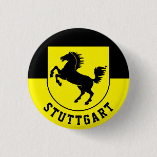 Badge Rond 2,50 Cm Drapeau de Stuttgart (Allemagne)