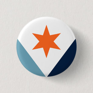 Badge Rond 2,50 Cm Drapeau de Syracuse, New York