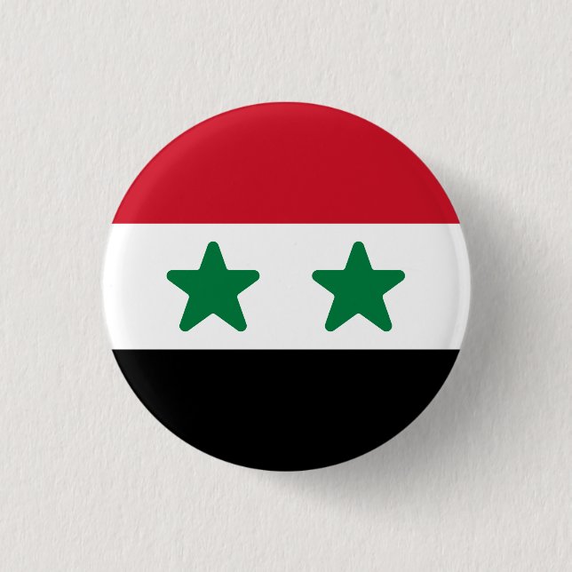 Badge Rond 2,50 Cm Drapeau de Syrie (Devant)
