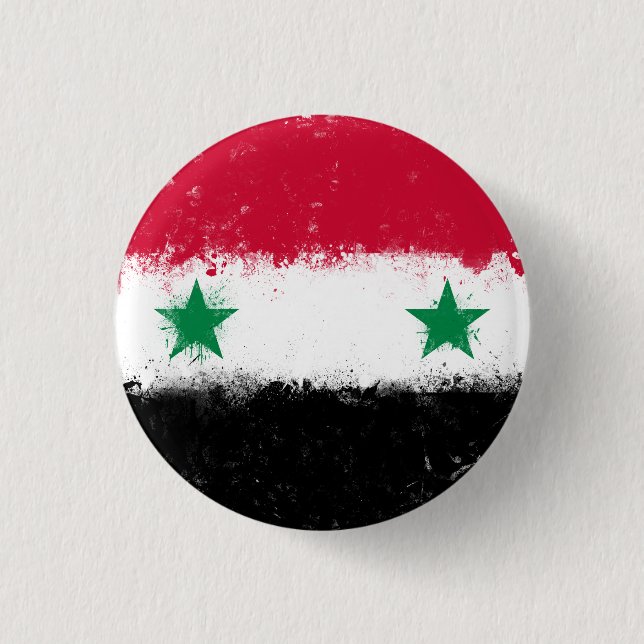 Badge Rond 2,50 Cm Drapeau de Syrie (Devant)