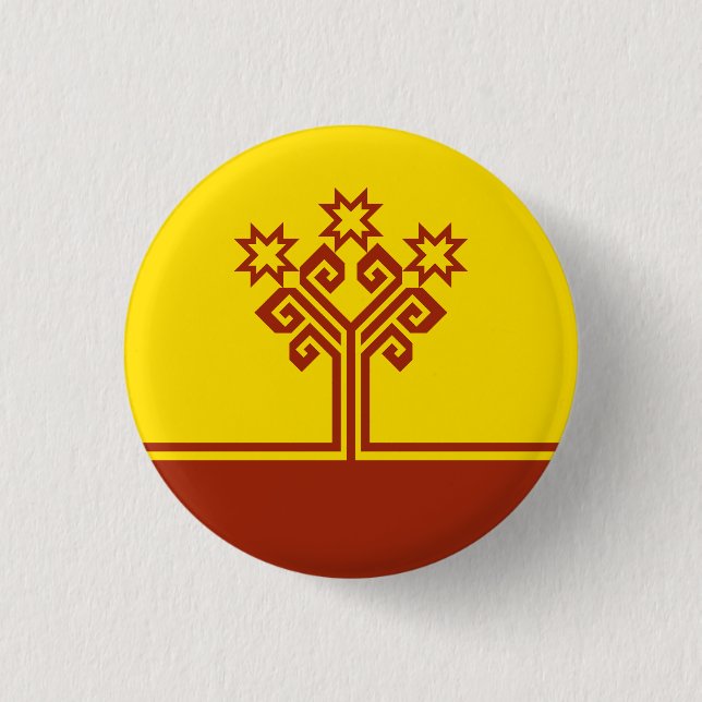 Badge Rond 2,50 Cm Drapeau de Tchouvachie (Devant)