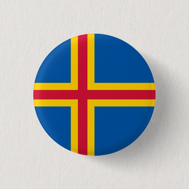 Badge Rond 2,50 Cm Drapeau des îles Åland patriotiques (Devant)