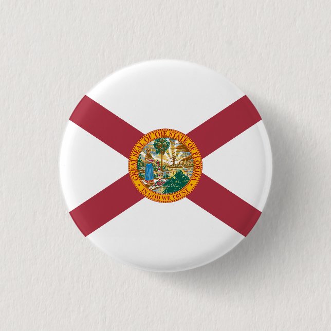 Badge Rond 2,50 Cm Drapeau d'État de Floride États-Unis (Devant)