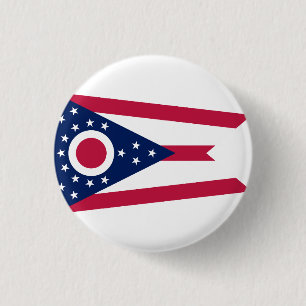 Badge Rond 2,50 Cm Drapeau d'État de l'Ohio USA