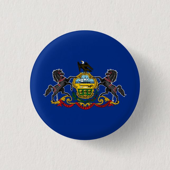 Badge Rond 2,50 Cm Drapeau d'État de Pennsylvanie (Devant)