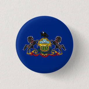 Badge Rond 2,50 Cm Drapeau d'État de Pennsylvanie