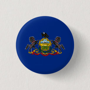Badge Rond 2,50 Cm Drapeau d'État de Pennsylvanie États-Unis