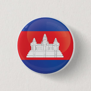 Badge Rond 2,50 Cm Drapeau d'icône cambodgien