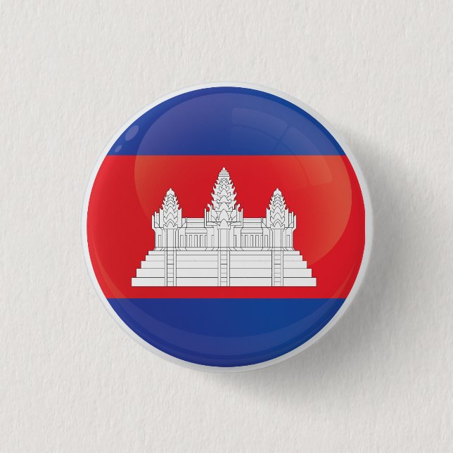 Badge Rond 2,50 Cm Drapeau d'icône cambodgien (Devant)
