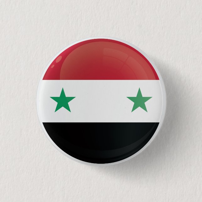 Badge Rond 2,50 Cm Drapeau d'icône de la Syrie (Devant)
