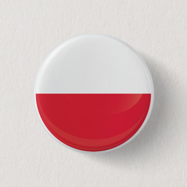 Badge Rond 2,50 Cm Drapeau d'icône rond de Pologne (Devant)