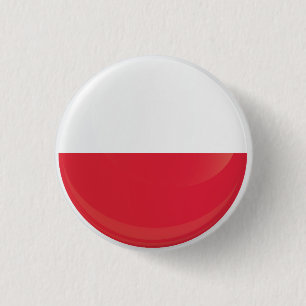 Badge Rond 2,50 Cm Drapeau d'icône rond de Pologne