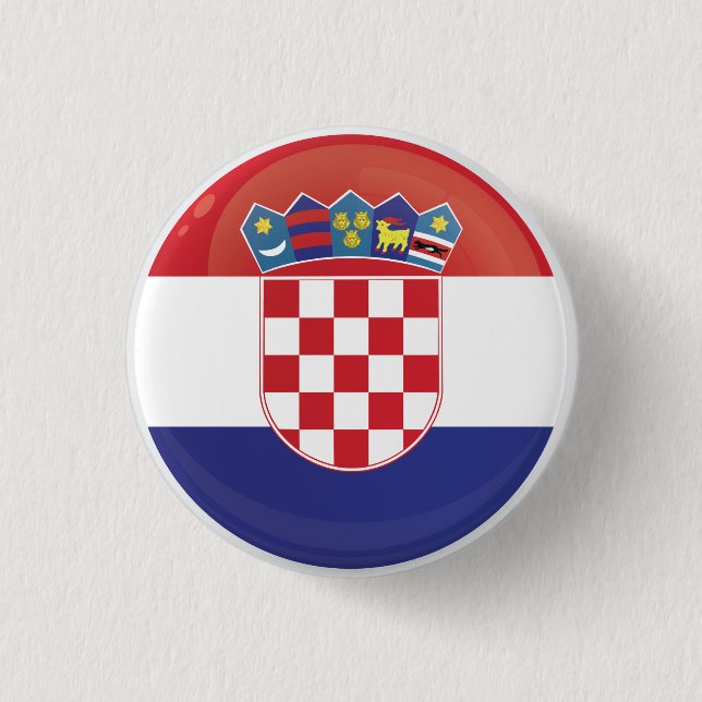 Badge Rond 2,50 Cm Drapeau d'icône ronde Croatie (Devant)