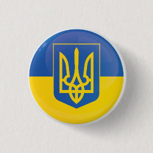 Badge Rond 2,50 Cm Drapeau d'icône ronde de l'Ukraine