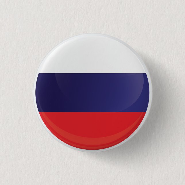 Badge Rond 2,50 Cm Drapeau d'icône ronde de Russie (Devant)