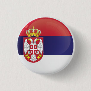 Badge Rond 2,50 Cm Drapeau d'icône ronde de Serbie
