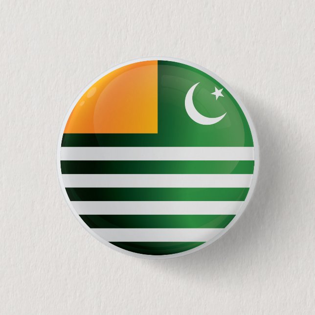 Badge Rond 2,50 Cm Drapeau d'icône ronde du Cachemire (Devant)