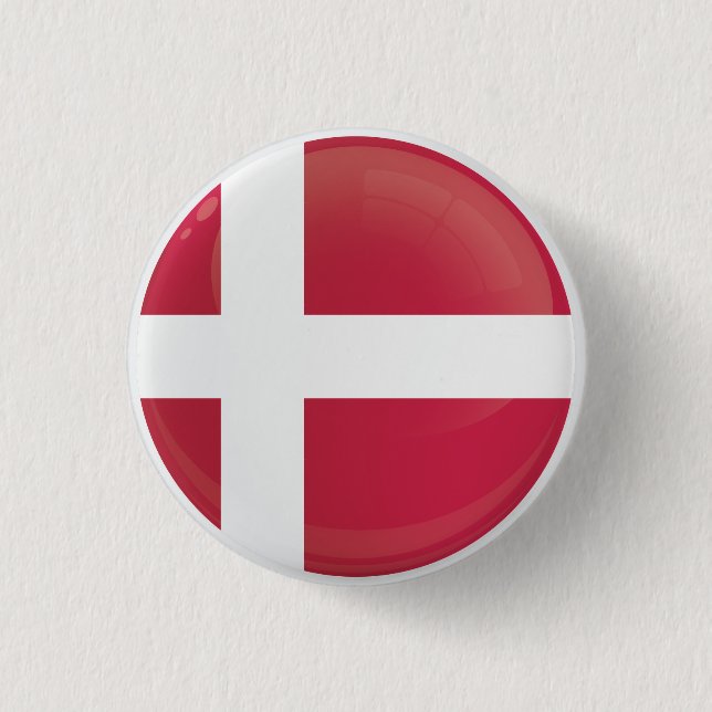 Badge Rond 2,50 Cm Drapeau d'icône ronde du Danemark (Devant)