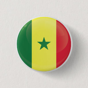 Badge Rond 2,50 Cm Drapeau d'icône ronde du Sénégal