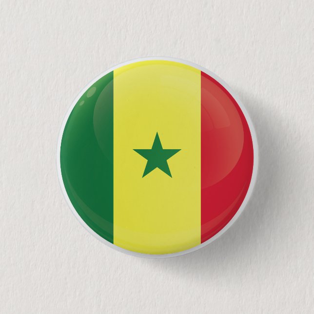 Badge Rond 2,50 Cm Drapeau d'icône ronde du Sénégal (Devant)