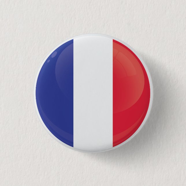 Badge Rond 2,50 Cm Drapeau d'icône ronde France (Devant)