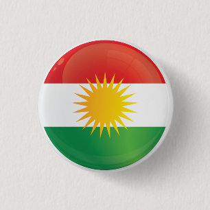 Badge Rond 2,50 Cm Drapeau d'icônes rondes du Kurdistan