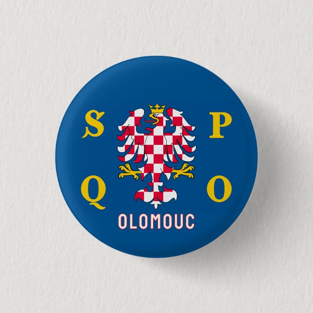 Badge Rond 2,50 Cm Drapeau d'Olomouc (Devant)
