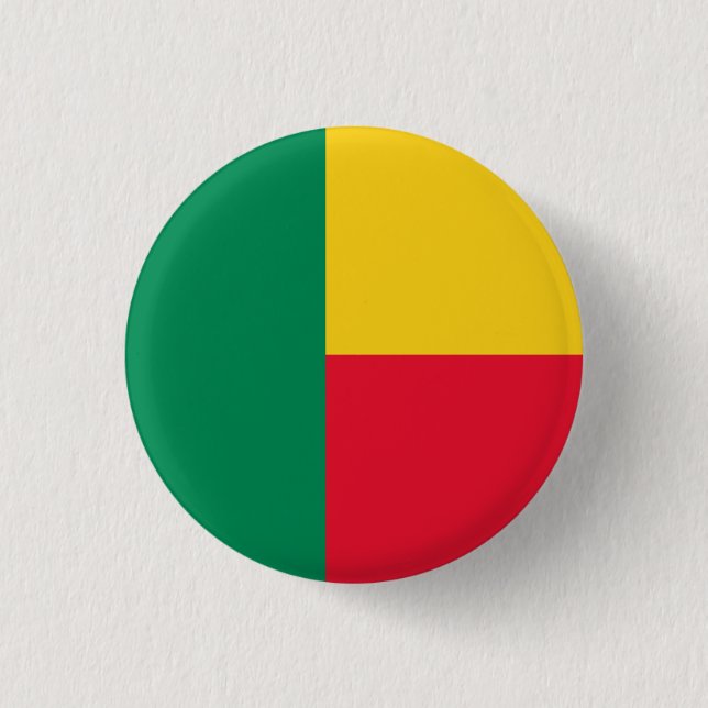 Badge Rond 2,50 Cm Drapeau du Bénin (Devant)