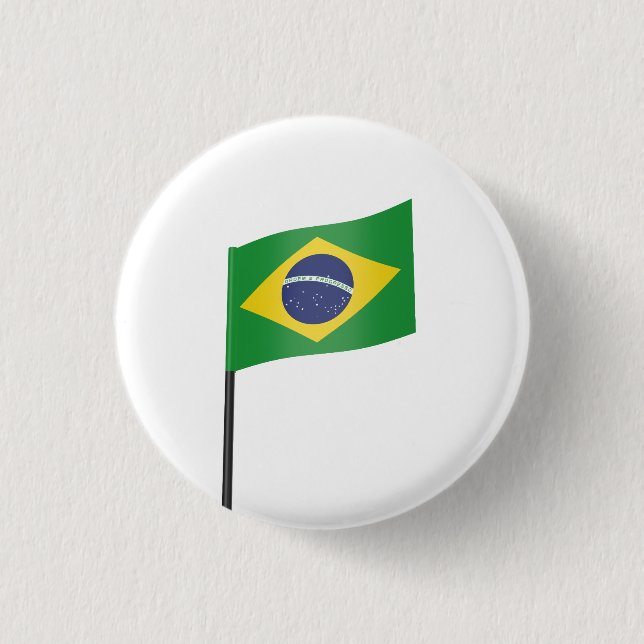Badge Rond 2,50 Cm Drapeau du Brésil (Devant)