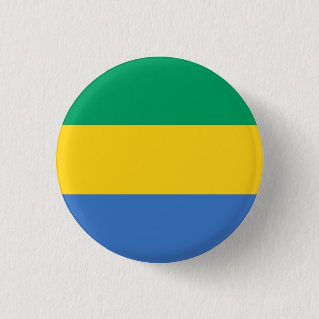 Badge Rond 2,50 Cm Drapeau du Gabon (Devant)