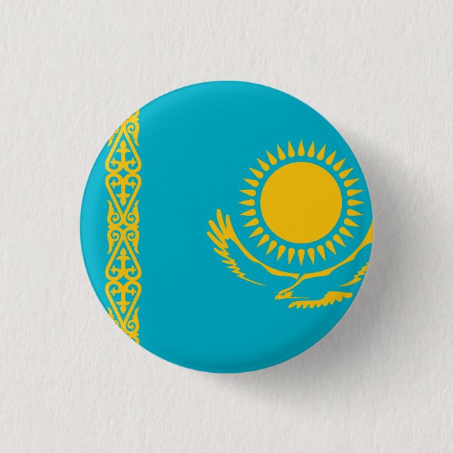 Badge Rond 2,50 Cm Drapeau du Kazakhstan (Devant)