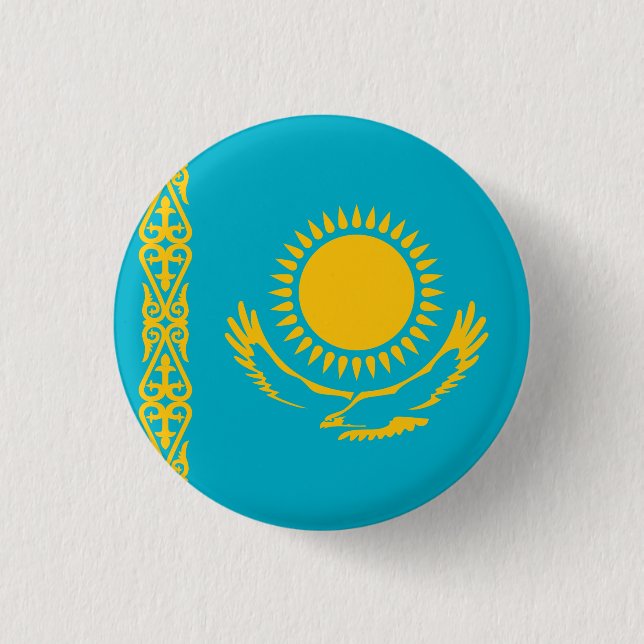 Badge Rond 2,50 Cm Drapeau du Kazakhstan (Devant)