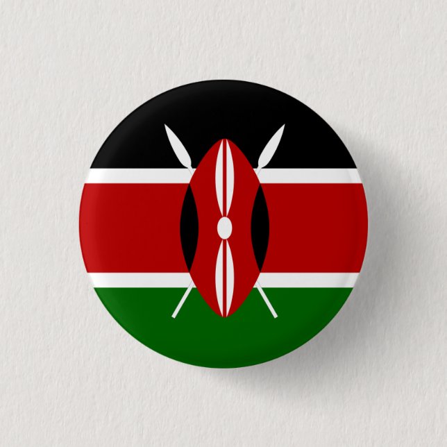 Badge Rond 2,50 Cm Drapeau du Kenya (Devant)