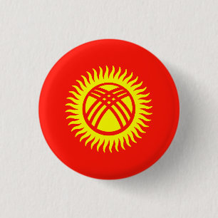 Badge Rond 2,50 Cm Drapeau du Kirghizistan